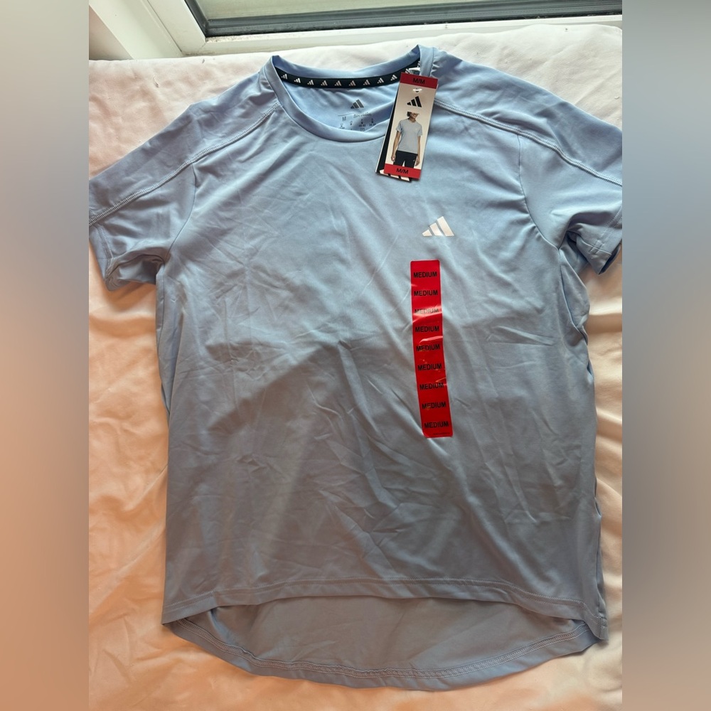 New Adidas Light Blue T-Shirt Medium